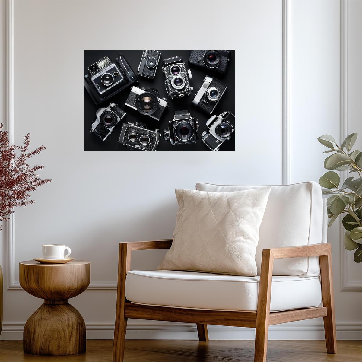 Vintage Camera Collection | Black and White Photography | Retro Wall Art Poster - Photography Poster