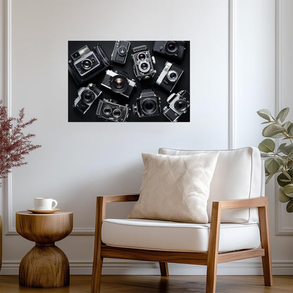 Vintage Camera Collection | Black and White Photography | Retro Wall Art Poster - Photography Poster
