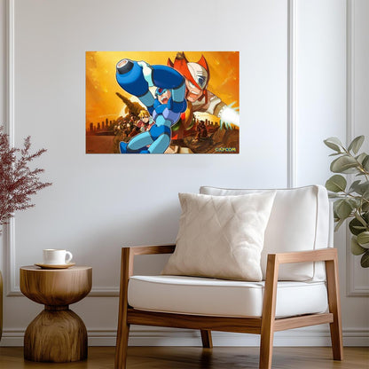 Mega Man X | Retro Capcom Video Game Poster | Nostalgic Gamer Decor - Video Games Poster