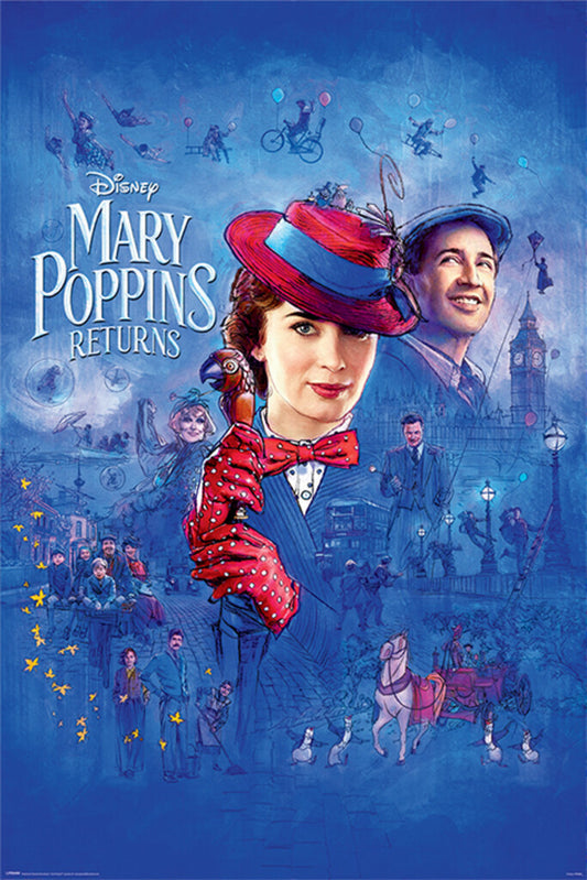 Mary Poppins Returns | "Spit Spot" Quote | Vintage Movie Poster - Movies & TV Poster