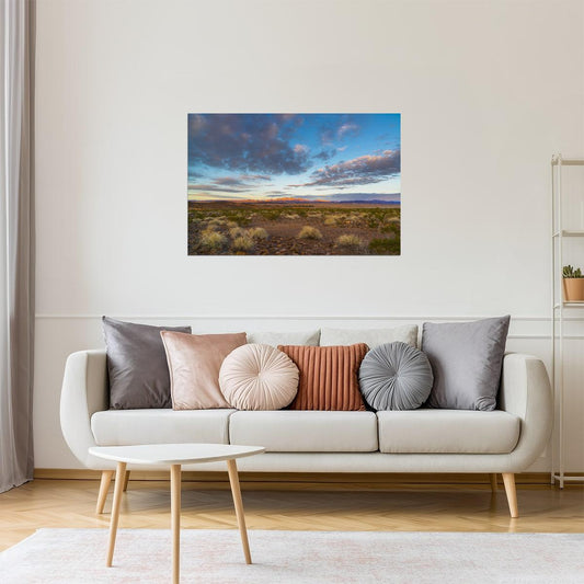 Nevada Desert Landscape Poster | Nature Photography | Cloudy Sky Wall Art