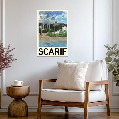 Star Wars Planet Scarif | Minimalist Fantasy Travel Poster - Movies & TV Poster
