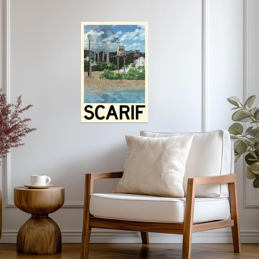 Star Wars Planet Scarif | Minimalist Fantasy Travel Poster - Movies & TV Poster