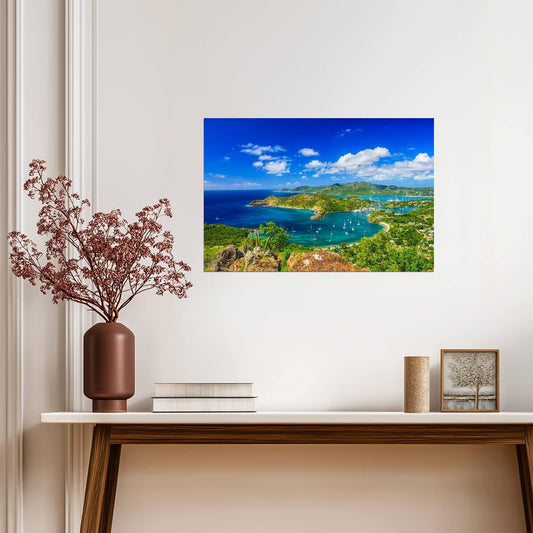View of Antigua from Shirley Heights Lookout | Caribbean Photography | Tropical Seascape Poster - Photography Poster