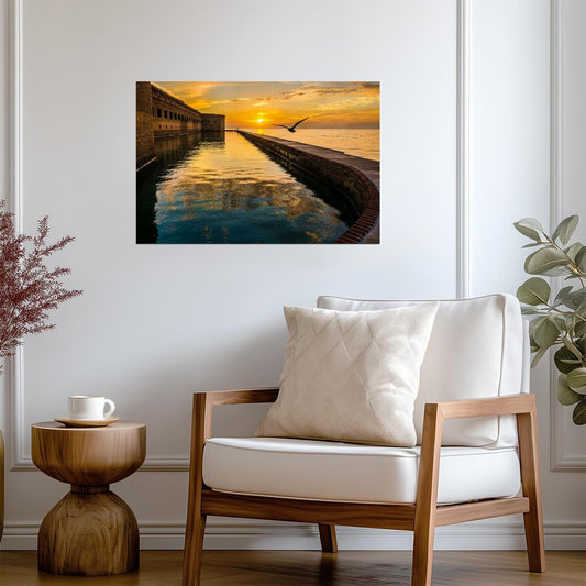 Fort Jefferson Moat at Dry Tortugas National Park | Florida Landmark Photography | Historical Poster - Photography Poster