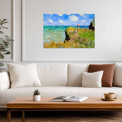 Claude Monet "The Cliff Walk at Pourville" | Impressionist Art | Classic Painting Poster - Graphic & Art Poster