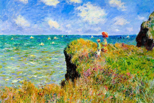 Claude Monet "The Cliff Walk at Pourville" | Impressionist Art | Classic Painting Poster - Graphic & Art Poster