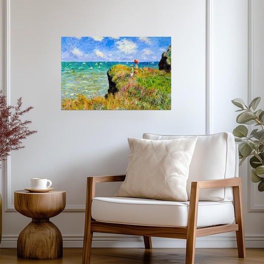 Claude Monet "The Cliff Walk at Pourville" | Impressionist Art | Classic Painting Poster - Graphic & Art Poster