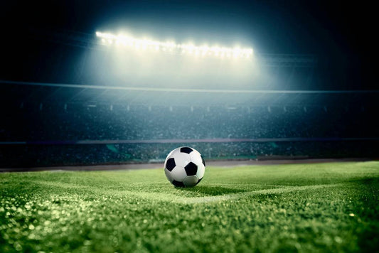 Soccer Ball on Stadium Field at Night | Sports Photography Print | Game Day Poster