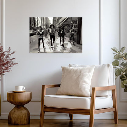 Kiss The Band in New York City | Vintage Rock Photography Poster | Black and White Music Wall Art - Music Poster
