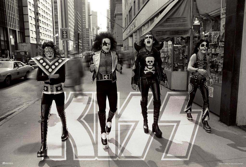 Kiss The Band in New York City | Vintage Rock Photography Poster | Black and White Music Wall Art - Music Poster