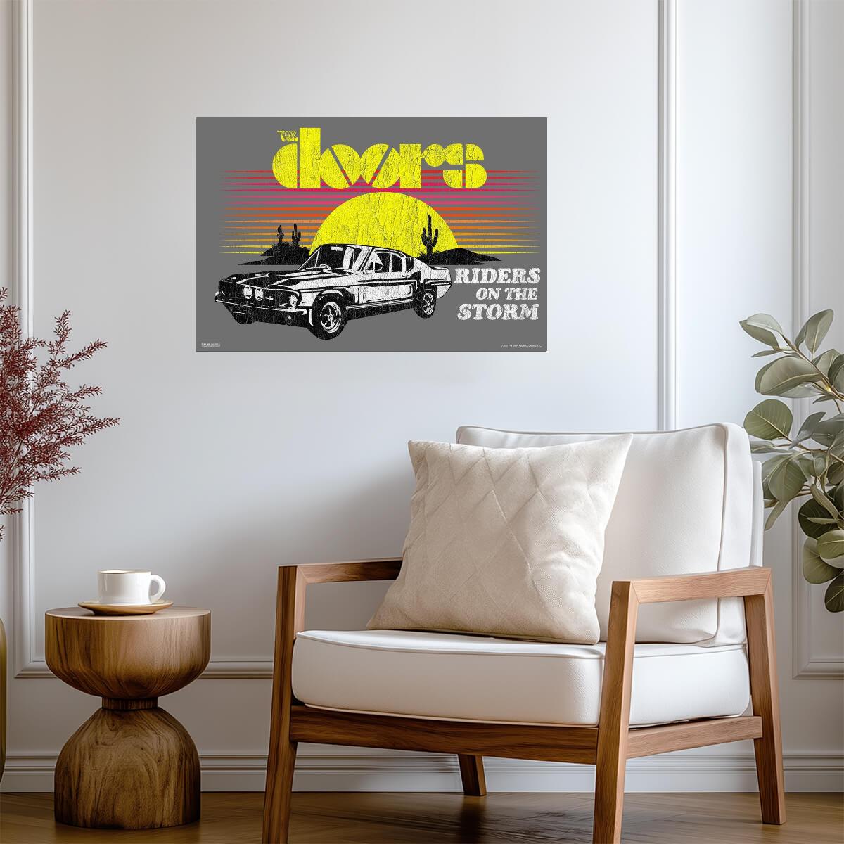 The Doors Riders On The Storm | Vintage Mustang Car Poster | Classic Rock Music Art - Music Poster