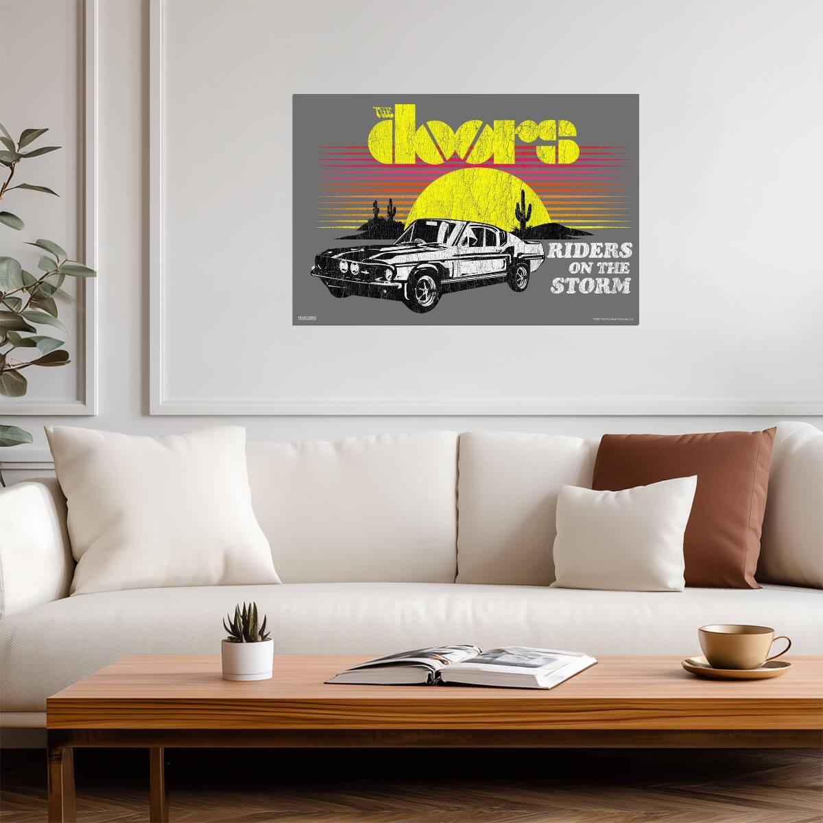 The Doors Riders On The Storm | Vintage Mustang Car Poster | Classic Rock Music Art - Music Poster