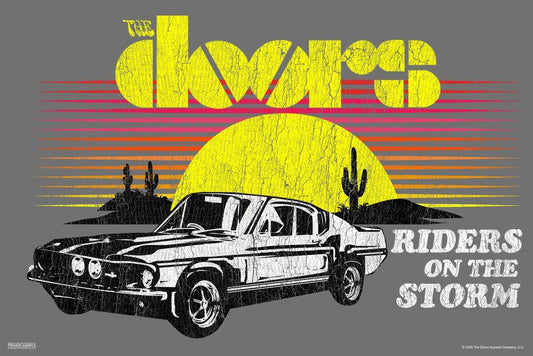 The Doors Riders On The Storm | Vintage Mustang Car Poster | Classic Rock Music Art - Music Poster