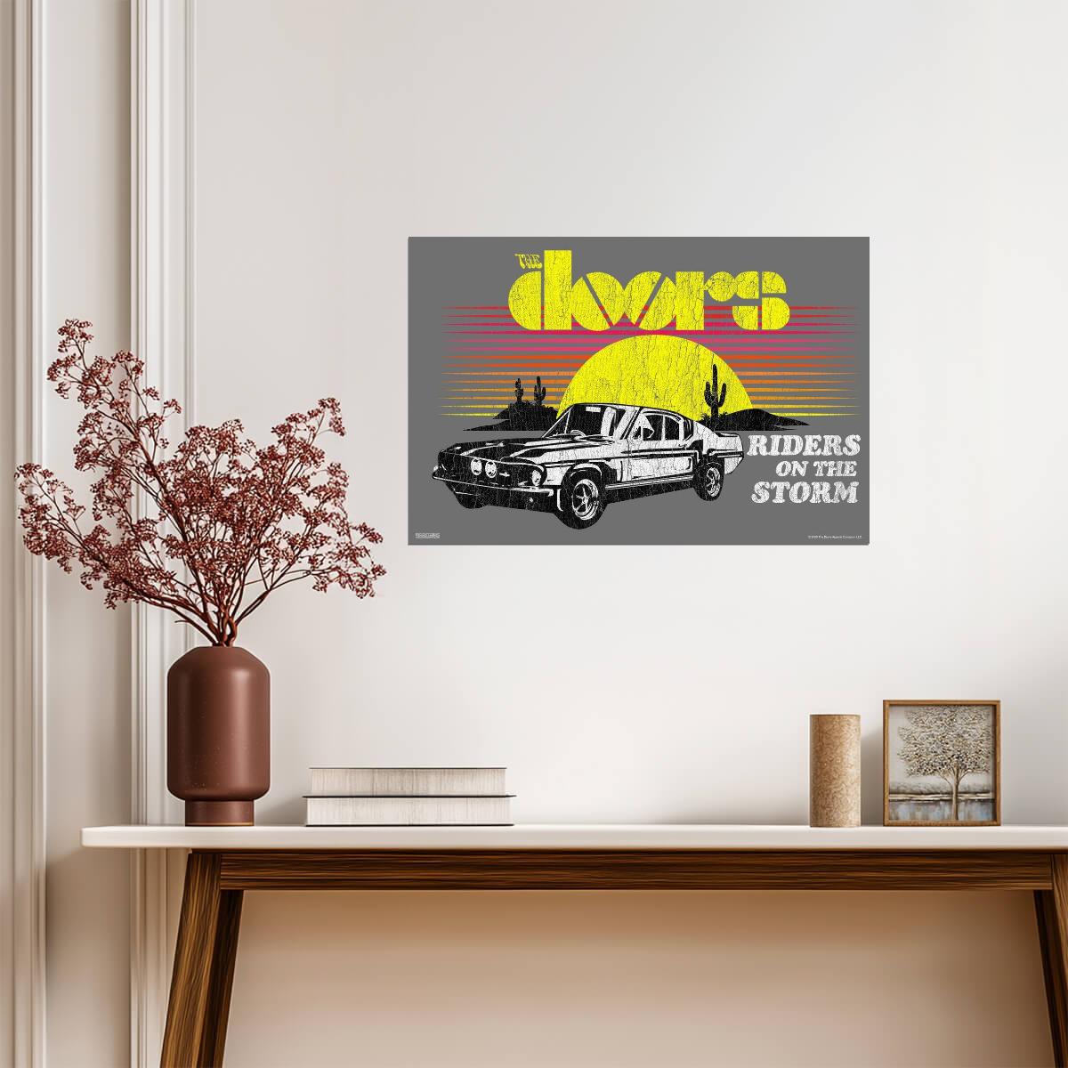 The Doors Riders On The Storm | Vintage Mustang Car Poster | Classic Rock Music Art - Music Poster