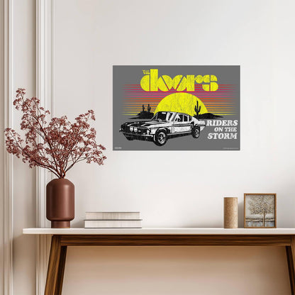 The Doors Riders On The Storm | Vintage Mustang Car Poster | Classic Rock Music Art - Music Poster
