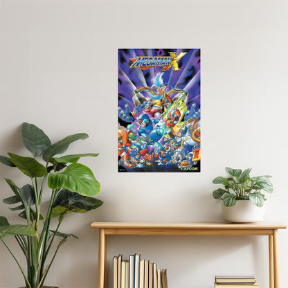 Mega Man X Cover Poster | Retro SNES Video Game Art | 90s Gaming Decor