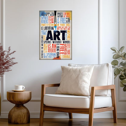 Art Speaks Where Words Are Unable To Explain | Inspirational Quote Poster | Art Classroom Wall Decor - Type & Quotes Poster