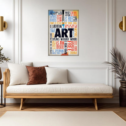 Art Speaks Where Words Are Unable To Explain | Inspirational Quote Poster | Art Classroom Wall Decor - Type & Quotes Poster