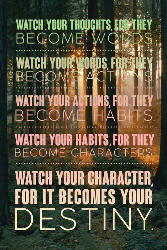 Watch Your Thoughts | Motivational Poster (Forest Background)