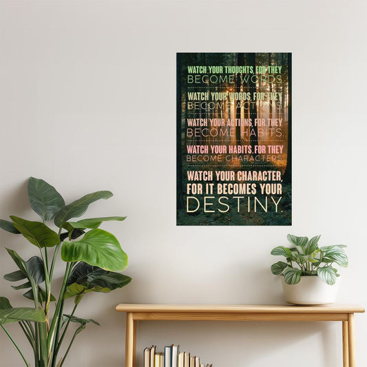 Watch Your Thoughts | Motivational Poster (Forest Background)