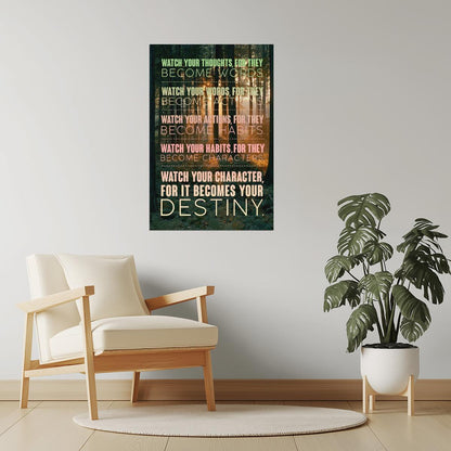 Watch Your Thoughts | Motivational Poster (Forest Background)