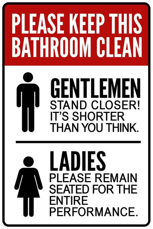Funny Bathroom Rules Poster | Gentlemen Stand Closer | Restroom Wall Decor