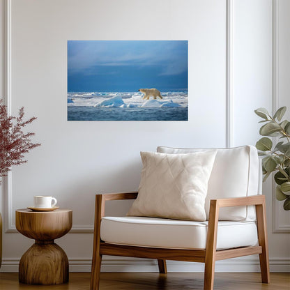 Polar Bear Walking in the Wild | Arctic Wildlife Photography | Animal Poster - Photography Poster