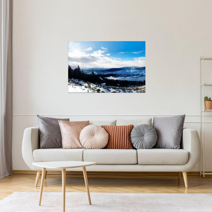 Winter at Donner Lake Poster | Tahoe Snowy Mountain Photography | Landscape Wall Art