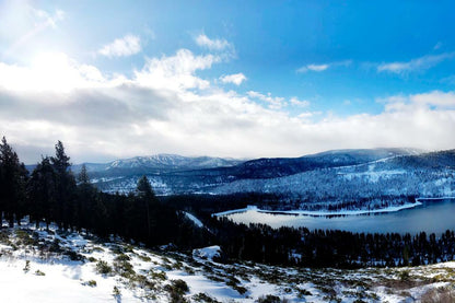 Winter at Donner Lake Poster | Tahoe Snowy Mountain Photography | Landscape Wall Art