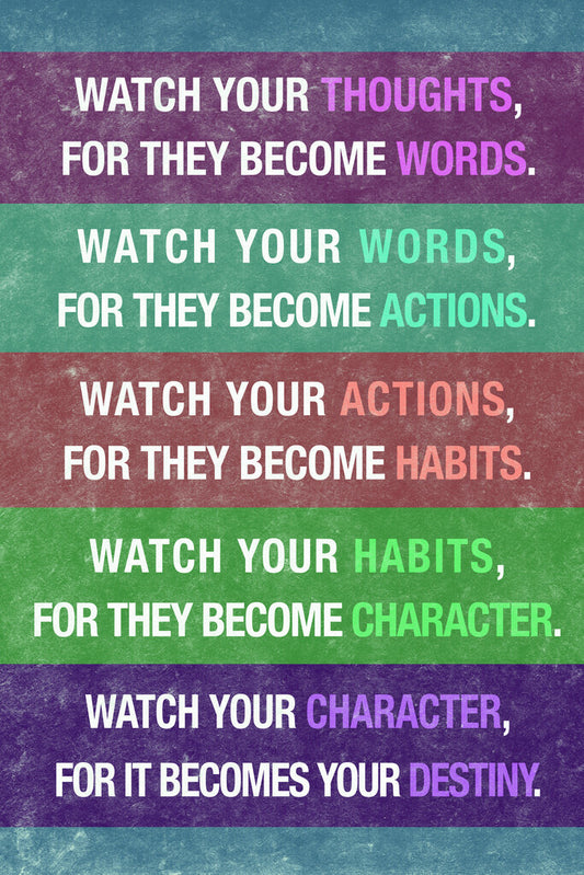 Watch Your Thoughts | Motivational Poster (Rainbow Text)