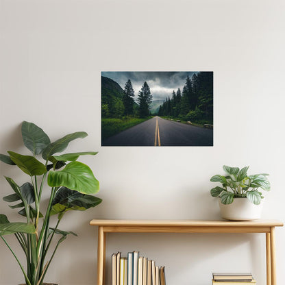 Mountain Forest Road Poster | Nature Photography | Scenic Drive Wall Art