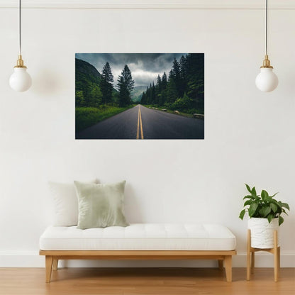 Mountain Forest Road Poster | Nature Photography | Scenic Drive Wall Art
