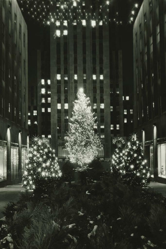 Rockefeller Center at Christmas | Vintage New York City Photo | Black and White Holiday Poster - Vintage & Retro Poster