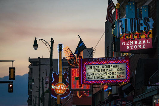 Beale Street Neon Signs Photo | Memphis Tennessee | Blues Music & City Nightlife Poster - Photography Poster