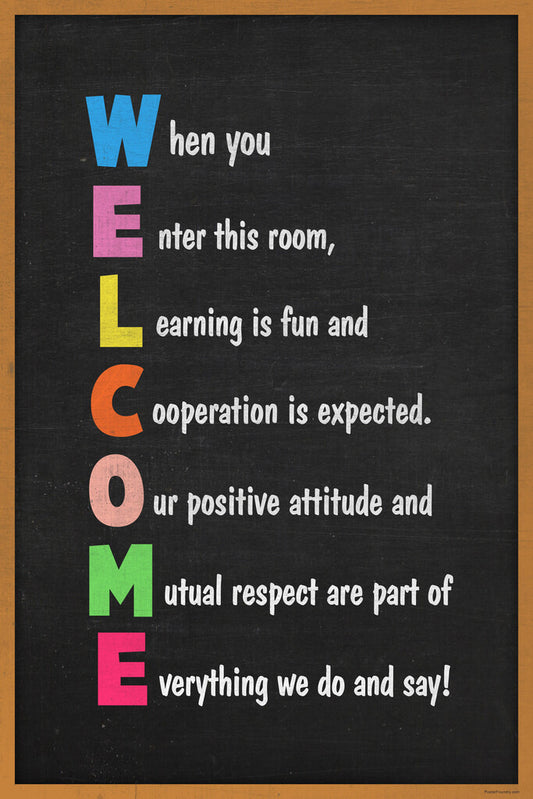 Welcome Classroom Sign | Educational Poster for Kids | Teacher Wall Art Decor - For Kids Poster