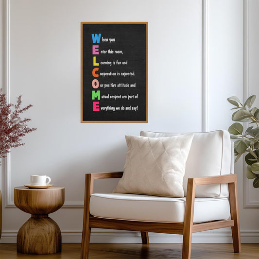 Welcome Classroom Sign | Educational Poster for Kids | Teacher Wall Art Decor - For Kids Poster