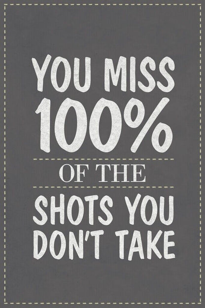 You Miss 100% of the Shots You Don’t Take | Motivational Quote Poster