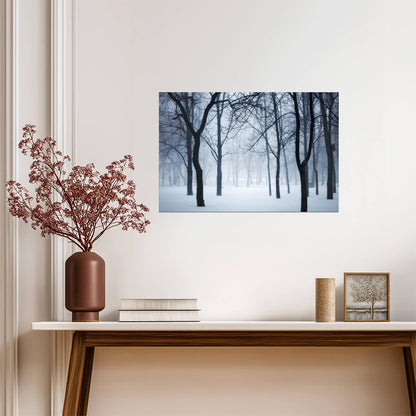 Winter Forest in Fog | Black and White Photography | Moody Nature Poster - Photography Poster