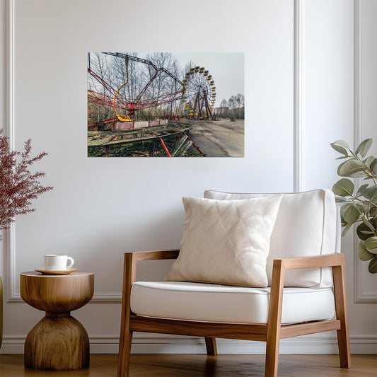 Abandoned Ferris Wheel in Chernobyl | Pripyat Photography | Urbex Poster - Photography Poster