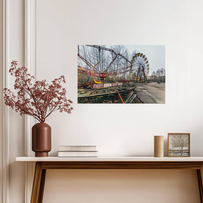 Abandoned Ferris Wheel in Chernobyl | Pripyat Photography | Urbex Poster - Photography Poster