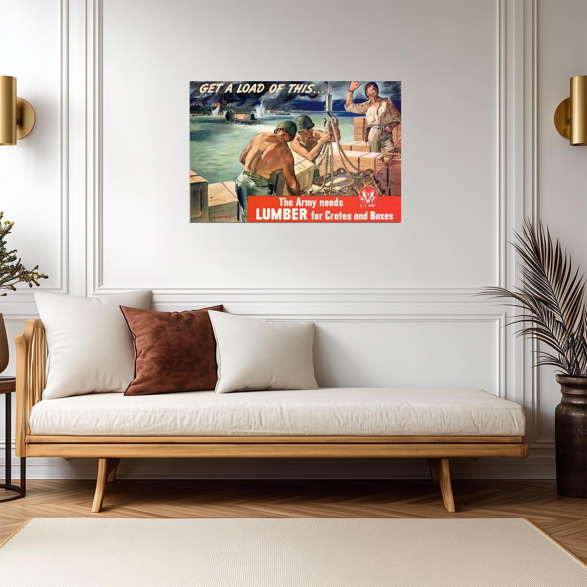 "Get a Load of This" | WWII Ammunition Poster | Vintage War Production Art - Vintage & Retro Poster