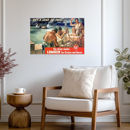 "Get a Load of This" | WWII Ammunition Poster | Vintage War Production Art - Vintage & Retro Poster