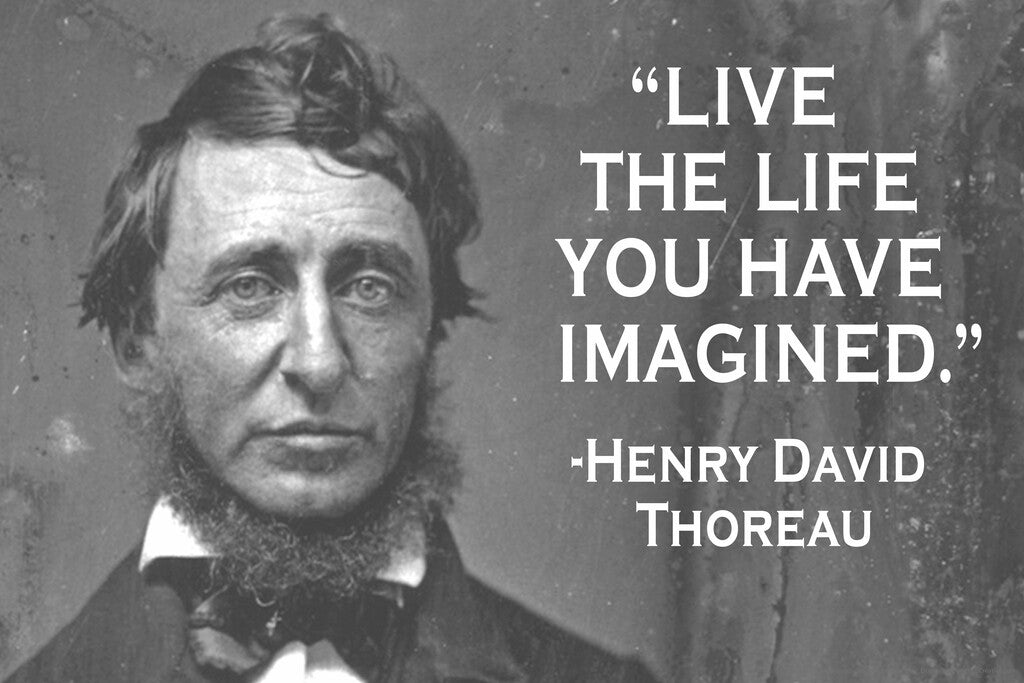 Live The Life You Have Imagined | Henry David Thoreau Quote Poster | Transcendentalist Literary Art - Type & Quotes Poster