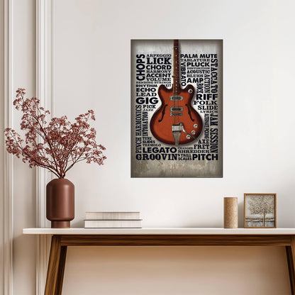 Guitar Riffs Themed Word Cloud | Music Typography Poster | Wall Art for Guitarists - Music Poster