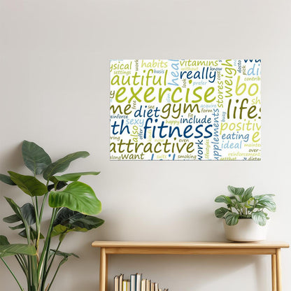 Exercise and Fitness | Blue and Green Motivational Poster