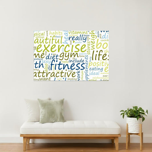 Exercise and Fitness | Blue and Green Motivational Poster