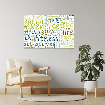 Exercise and Fitness | Blue and Green Motivational Poster