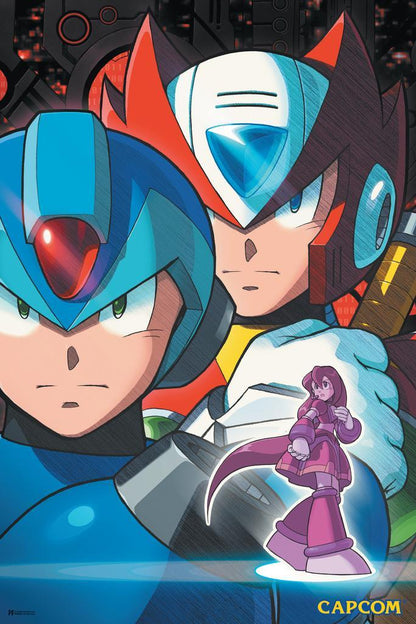 Mega Man Faces | Retro Gaming Poster | 8-Bit Video Game Art - Video Games Poster