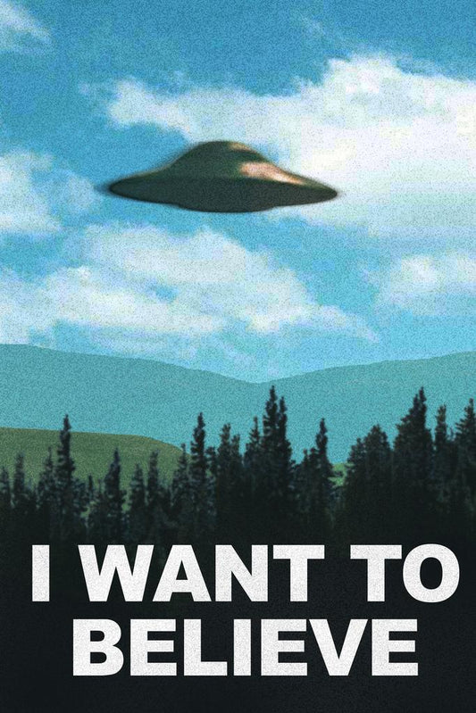 The X-Files "I Want To Believe" | Sci-Fi Art Print | UFO TV Show Poster
